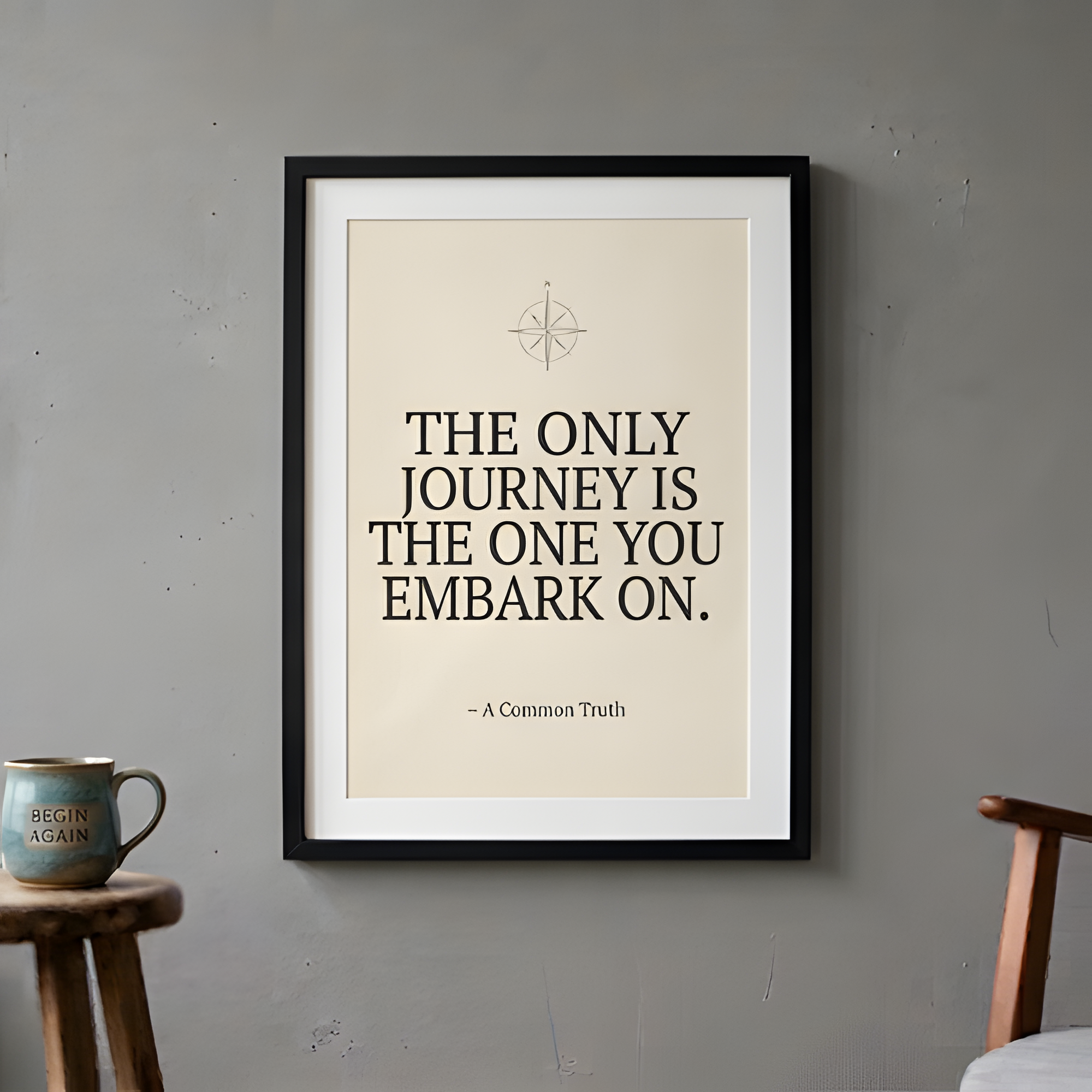 Black Frame Quote Print - THE JOURNEY YOU EMBARK ON