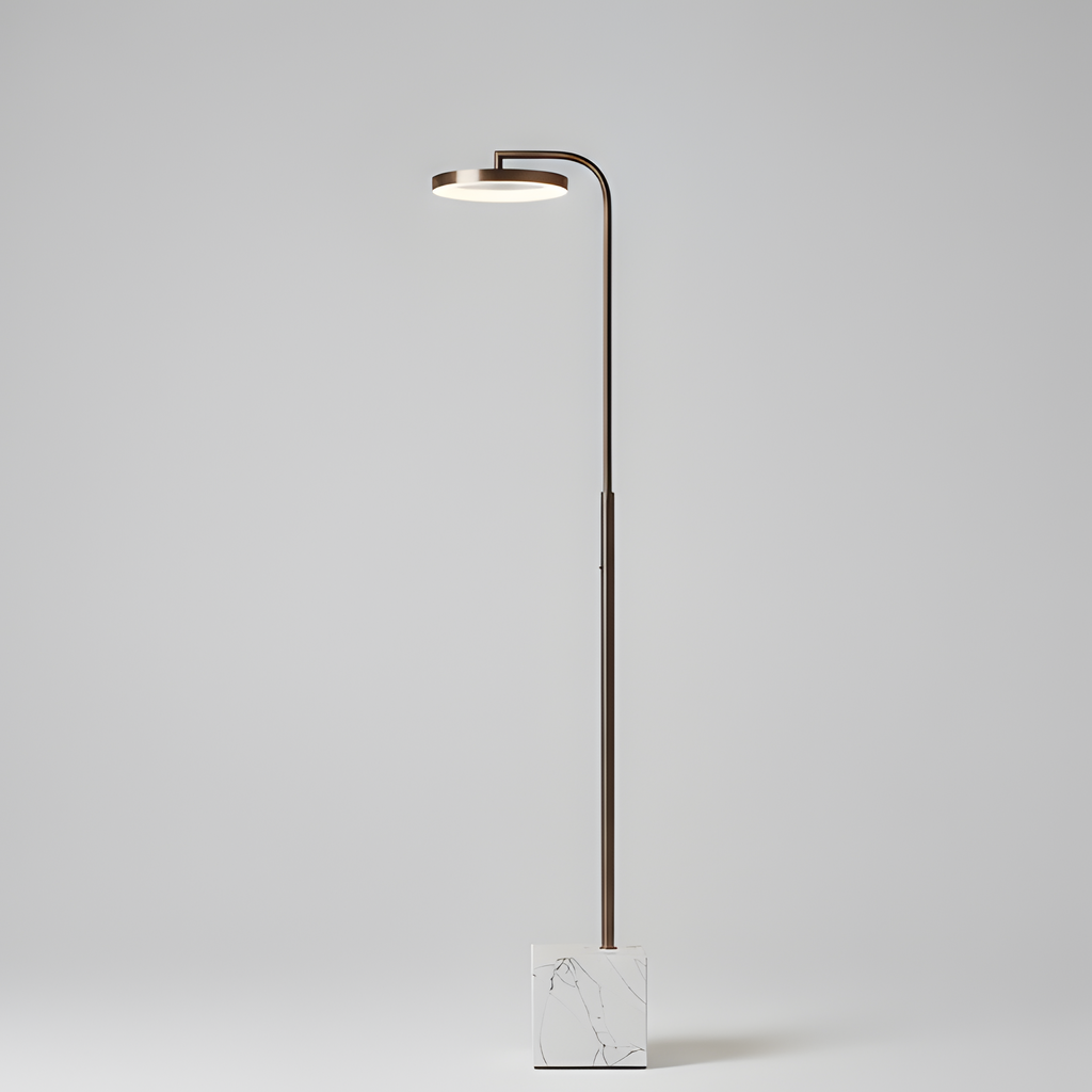 Stylish Marble Effect and Metal Floor Lamp - LED