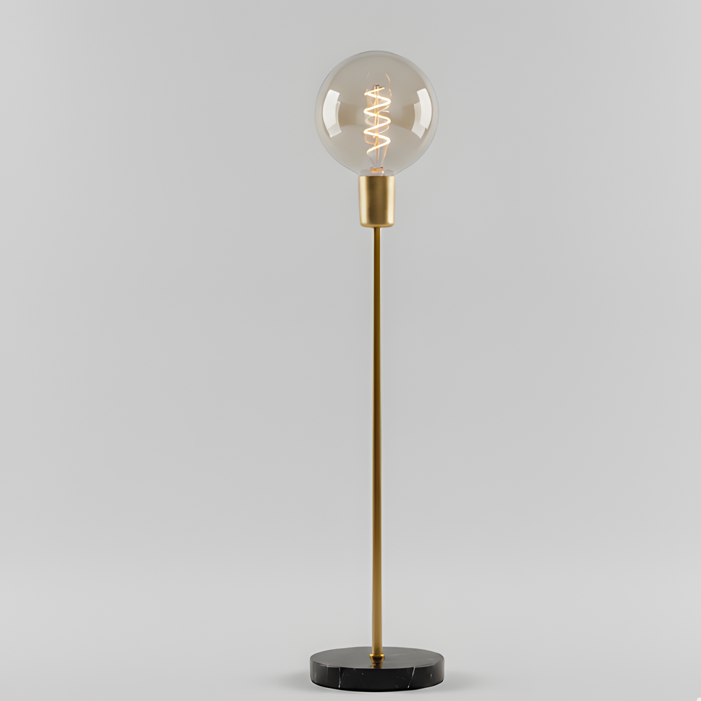 Minimalist Marble & Brass Lamp - Mains Powered