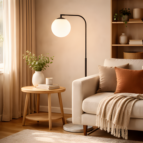 Sleek Black Metal Floor Lamp - LED