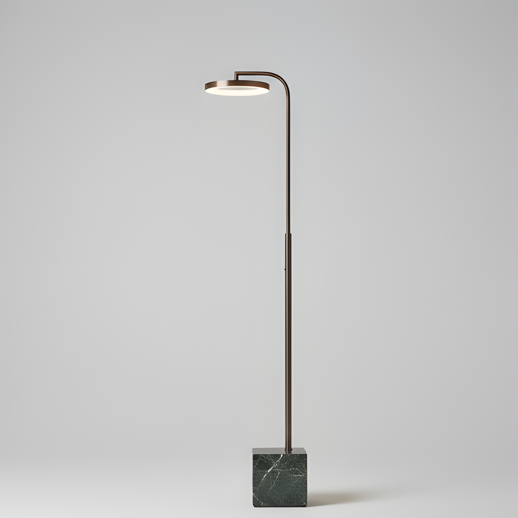 Stylish Marble Effect and Metal Floor Lamp - LED