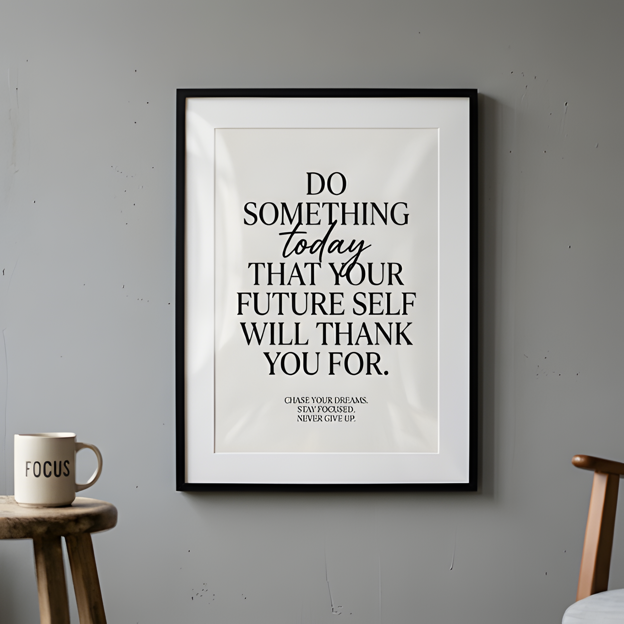 Black Frame Quote Print - DO SOMETHING TODAY