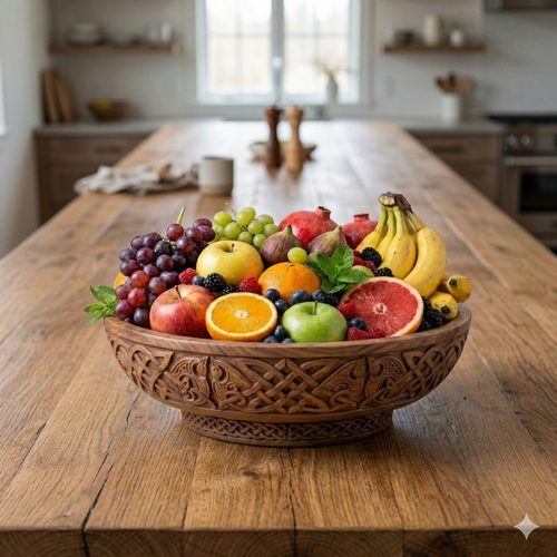 Celtic-Inspired Decorative Fruit Bowl