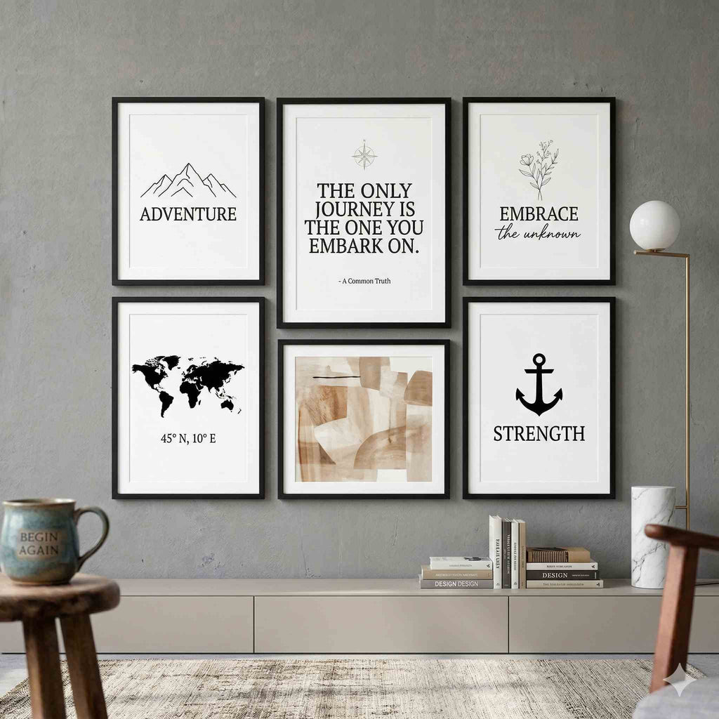 Black Frame Quote Print - THE JOURNEY YOU EMBARK ON