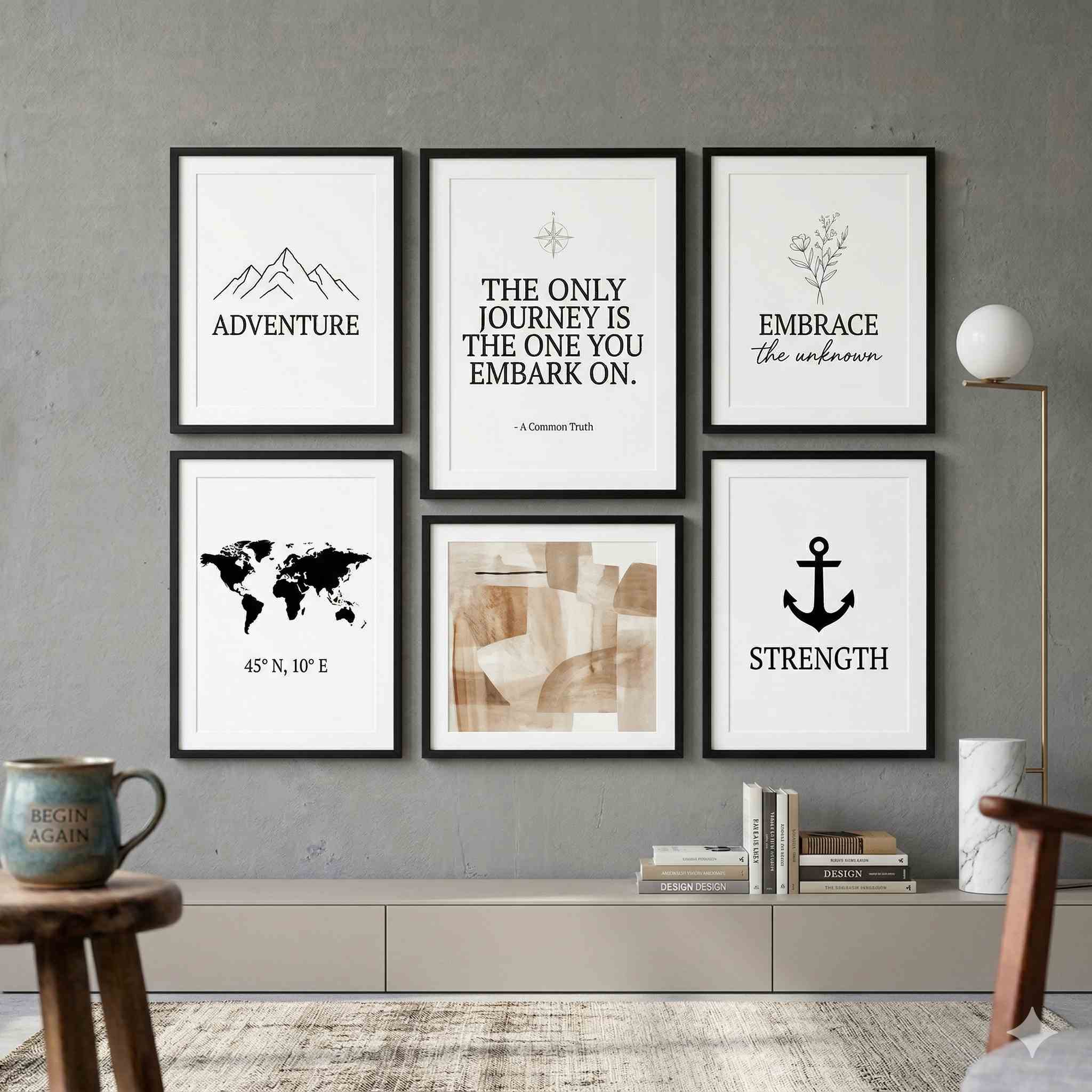 Black Frame Quote Print - THE JOURNEY YOU EMBARK ON